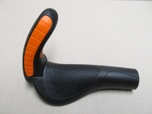 Ergon GP3s Ergo Schraubgriffe mit Bar Ends Griffe Lock On schwarz-KTM orange